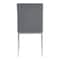 Armen Living Trevor Contemporary Dining Chair in Brushed Stainless Steel and Gray Faux Leather, PK2 LCTRCHBSGR - alternate 3
